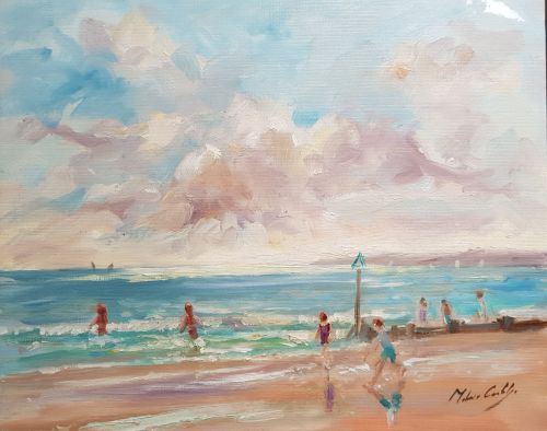 Figures on the beach at West Wittering