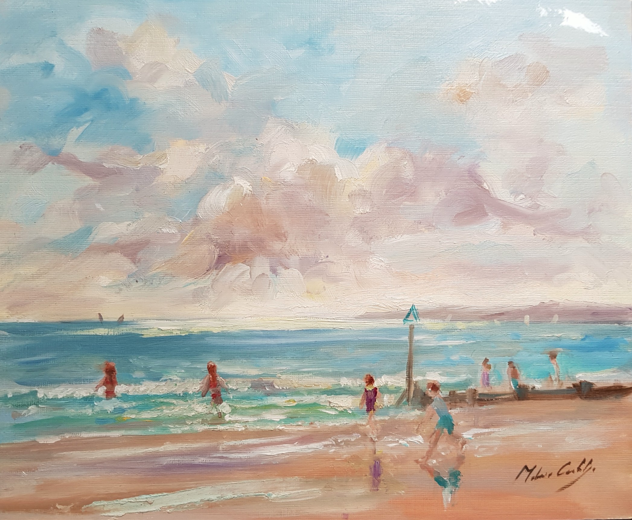 figures on West Wittering beach in high summer